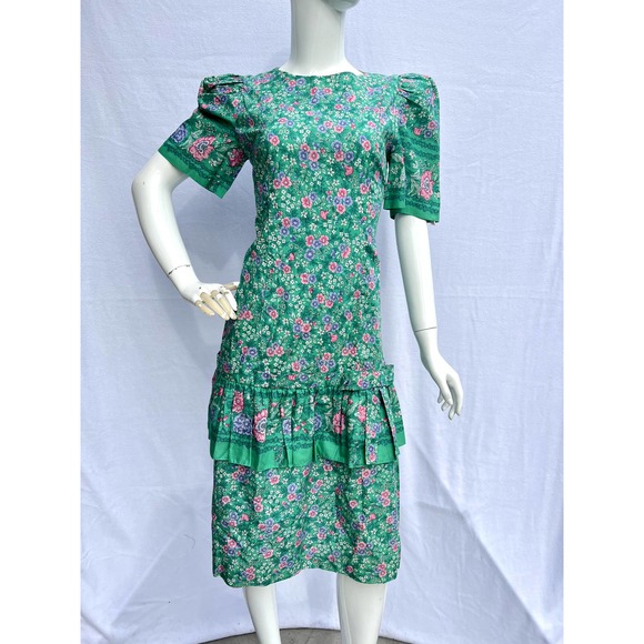 beyond the waters floral drop waist dress | lt teal